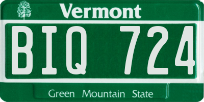 VT license plate BIQ724