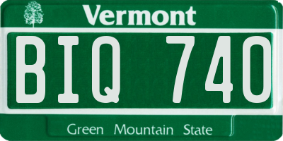 VT license plate BIQ740