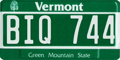 VT license plate BIQ744