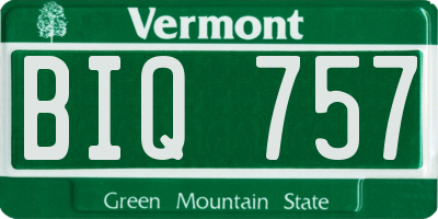 VT license plate BIQ757