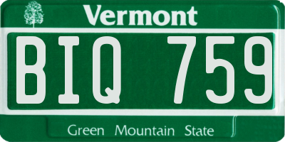 VT license plate BIQ759