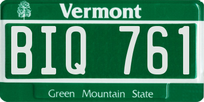 VT license plate BIQ761