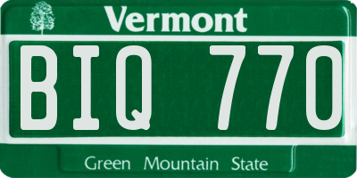 VT license plate BIQ770