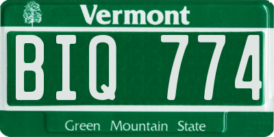 VT license plate BIQ774