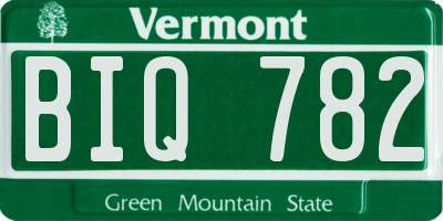 VT license plate BIQ782