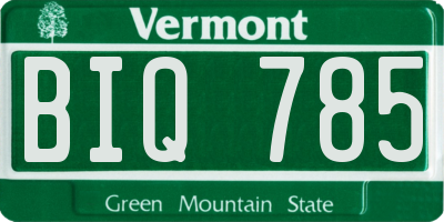 VT license plate BIQ785