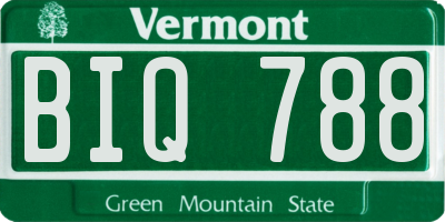 VT license plate BIQ788