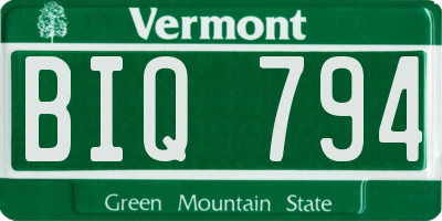 VT license plate BIQ794