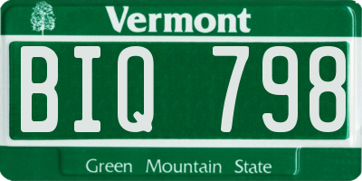 VT license plate BIQ798