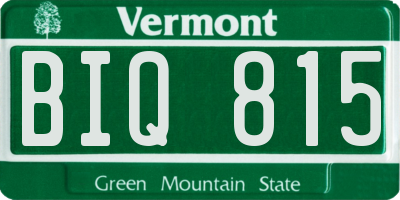 VT license plate BIQ815