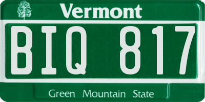 VT license plate BIQ817