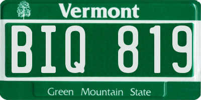 VT license plate BIQ819