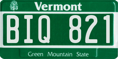 VT license plate BIQ821