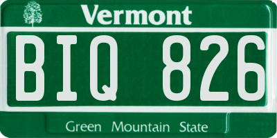 VT license plate BIQ826