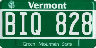 VT license plate BIQ828