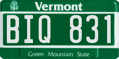 VT license plate BIQ831