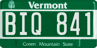 VT license plate BIQ841