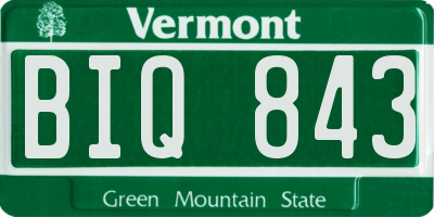 VT license plate BIQ843