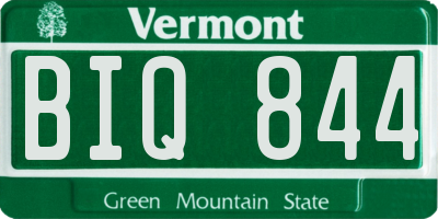 VT license plate BIQ844