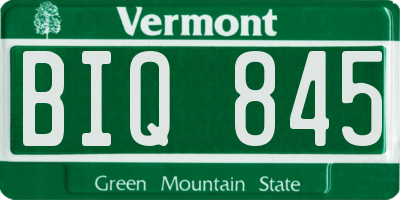 VT license plate BIQ845