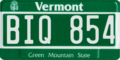 VT license plate BIQ854