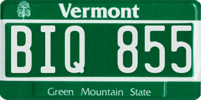 VT license plate BIQ855