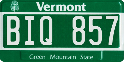 VT license plate BIQ857