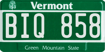 VT license plate BIQ858