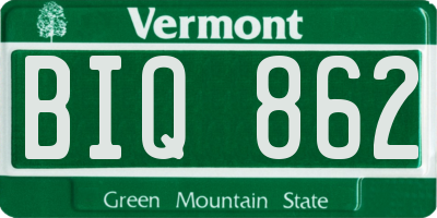 VT license plate BIQ862