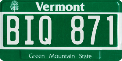 VT license plate BIQ871