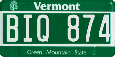 VT license plate BIQ874