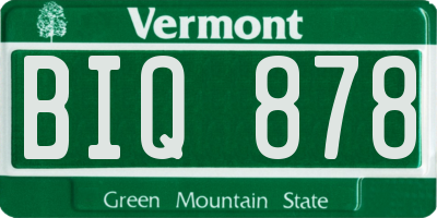 VT license plate BIQ878