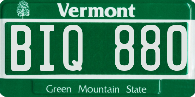 VT license plate BIQ880