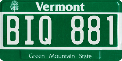 VT license plate BIQ881