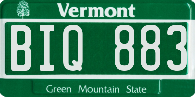 VT license plate BIQ883
