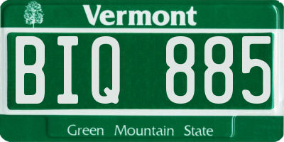 VT license plate BIQ885