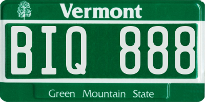 VT license plate BIQ888