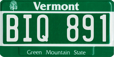 VT license plate BIQ891
