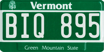 VT license plate BIQ895