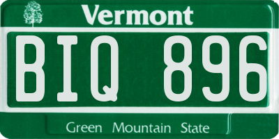 VT license plate BIQ896