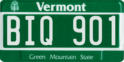 VT license plate BIQ901