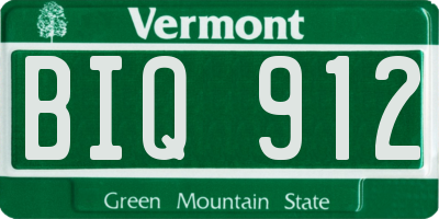 VT license plate BIQ912