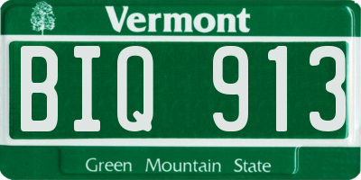 VT license plate BIQ913