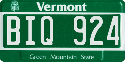 VT license plate BIQ924