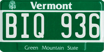 VT license plate BIQ936