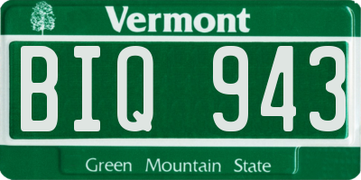 VT license plate BIQ943