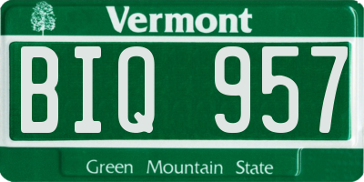 VT license plate BIQ957
