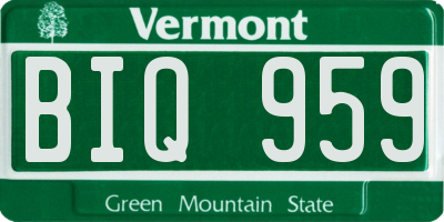 VT license plate BIQ959