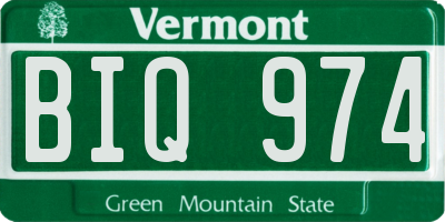 VT license plate BIQ974