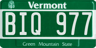 VT license plate BIQ977